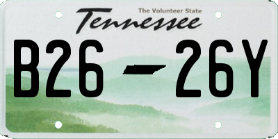 TN license plate B2626Y