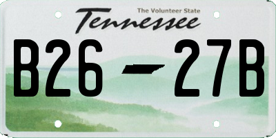 TN license plate B2627B