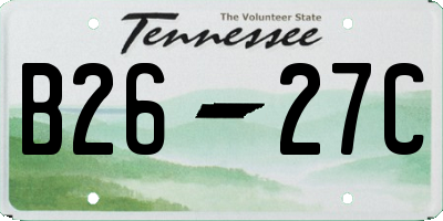 TN license plate B2627C