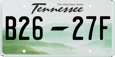 TN license plate B2627F