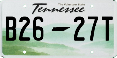 TN license plate B2627T