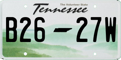 TN license plate B2627W