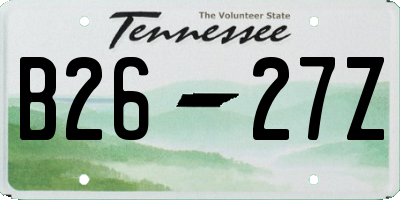 TN license plate B2627Z