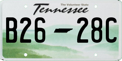 TN license plate B2628C