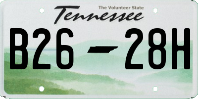 TN license plate B2628H