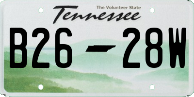 TN license plate B2628W