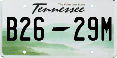 TN license plate B2629M
