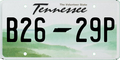 TN license plate B2629P