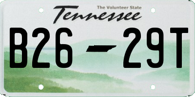 TN license plate B2629T