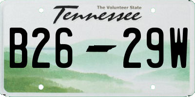 TN license plate B2629W