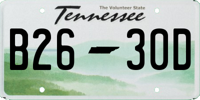 TN license plate B2630D