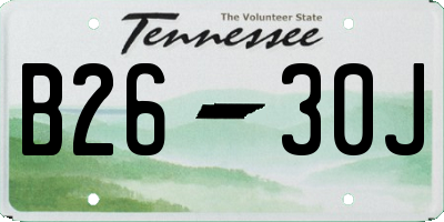 TN license plate B2630J