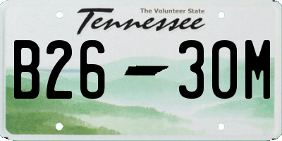 TN license plate B2630M