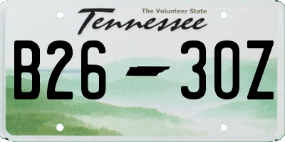 TN license plate B2630Z
