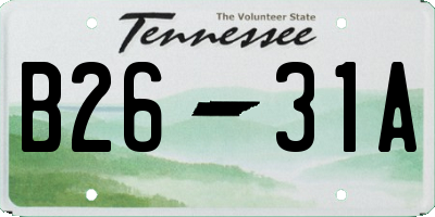TN license plate B2631A
