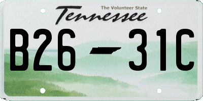 TN license plate B2631C