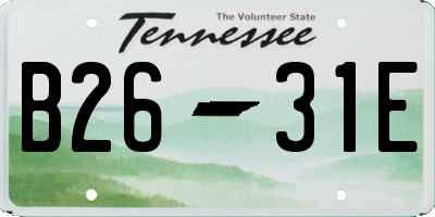 TN license plate B2631E