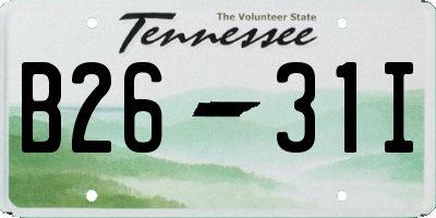 TN license plate B2631I