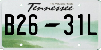 TN license plate B2631L