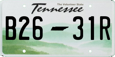 TN license plate B2631R