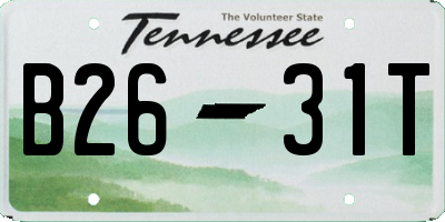 TN license plate B2631T
