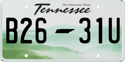 TN license plate B2631U