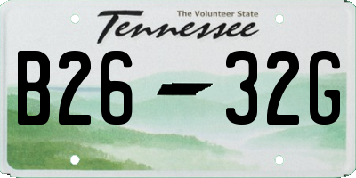TN license plate B2632G