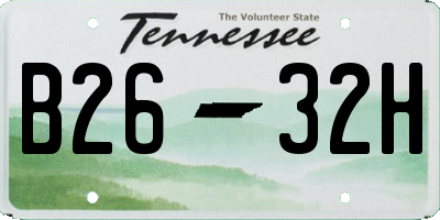 TN license plate B2632H