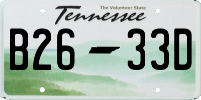 TN license plate B2633D