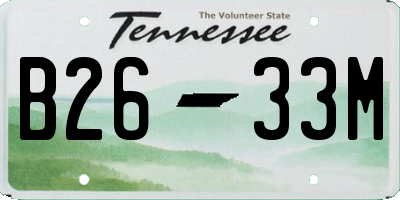 TN license plate B2633M