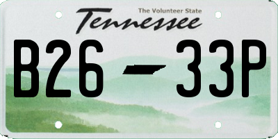 TN license plate B2633P