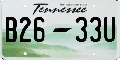 TN license plate B2633U