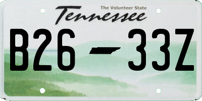 TN license plate B2633Z