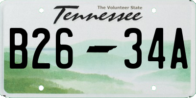 TN license plate B2634A