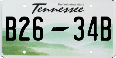 TN license plate B2634B