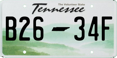 TN license plate B2634F