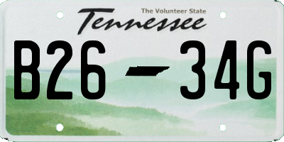 TN license plate B2634G