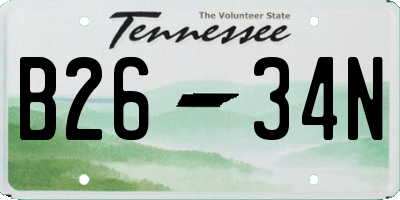 TN license plate B2634N