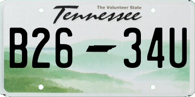 TN license plate B2634U
