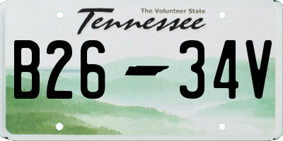 TN license plate B2634V