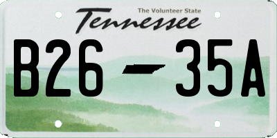 TN license plate B2635A
