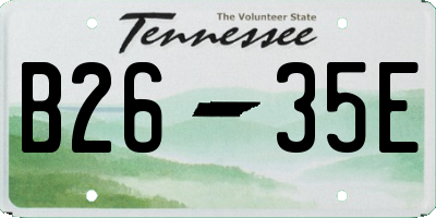 TN license plate B2635E