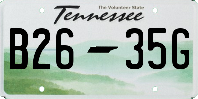 TN license plate B2635G