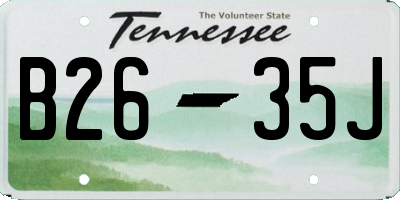 TN license plate B2635J