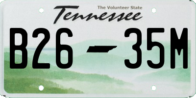 TN license plate B2635M