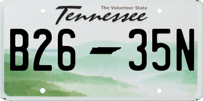 TN license plate B2635N