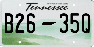 TN license plate B2635Q