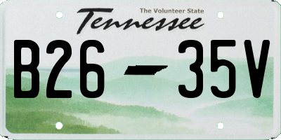 TN license plate B2635V