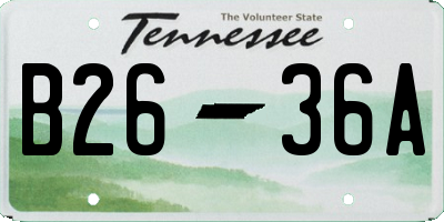 TN license plate B2636A