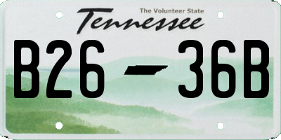 TN license plate B2636B
